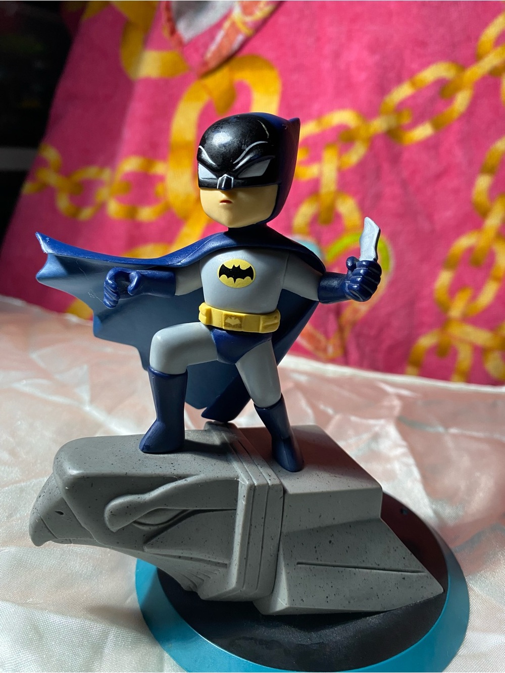 Batman Vinyl Figure with Cape and Batarang - Navy, Gray, Yellow